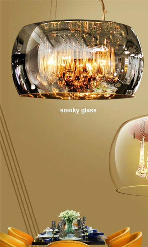 Clear crystal pendant light dimensions diagram 400mm N-Lighten