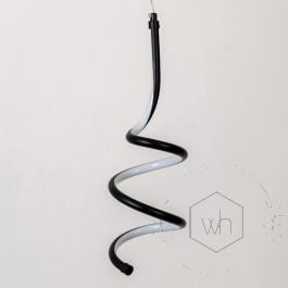 Modern spiral LED pendant light in black by N-Lighten