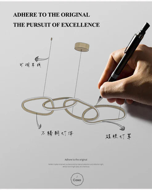 Gold ring chandelier lifestyle dining room N-Lighten