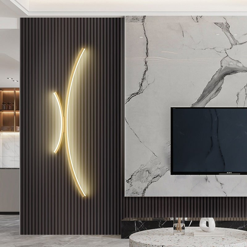 Vercellius Gold Wall Lamp | N - Lighten | Minimalist Curved LED for Living Room, Bedroom & Hallway - N - Lighten