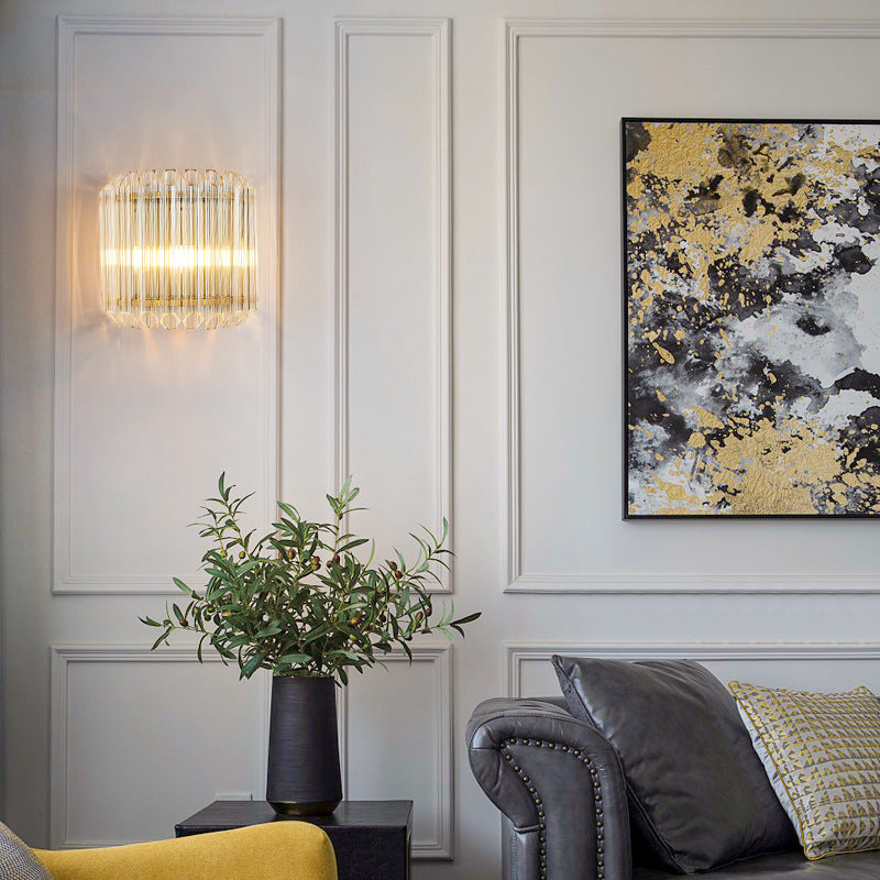 Gold Wall Lamp wall lamp crystal detailing N-Lighten