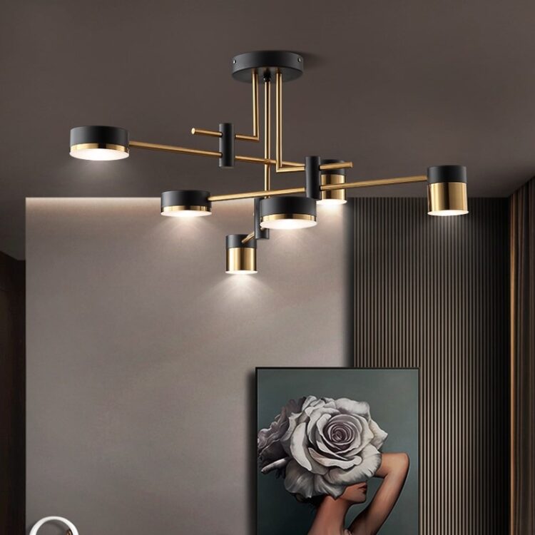 Gold Ceiling Mount Chandelier chandelier gold N-Lighten