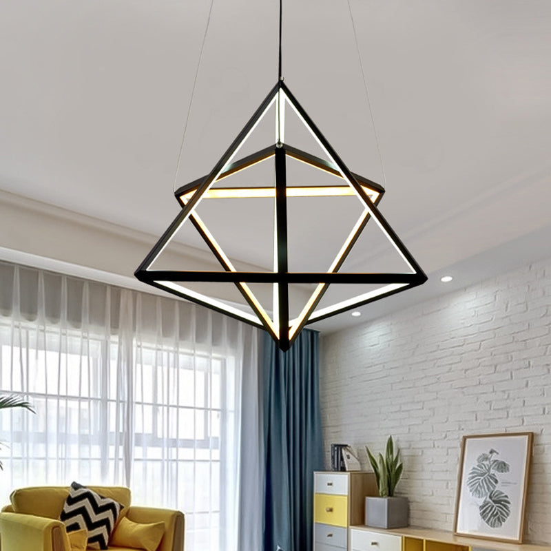 Modern black chandelier acrylic LED suspension N-Lighten