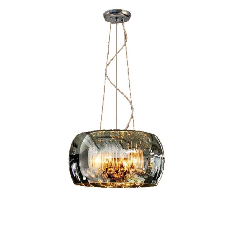 Clear crystal glass pendant light front view clear finish N-Lighten