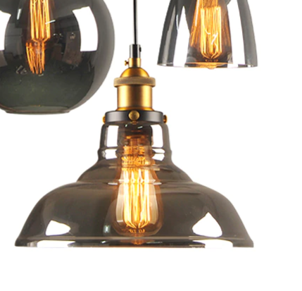 Amber glass pendant lamp close-up amber finish N-Lighten