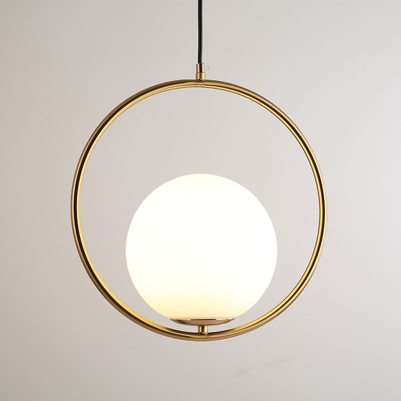 Gold pendant light modern bedside hanging N-Lighten