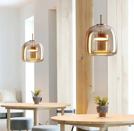 Amber Gold Pendant Light pendant light gold finish N-Lighten