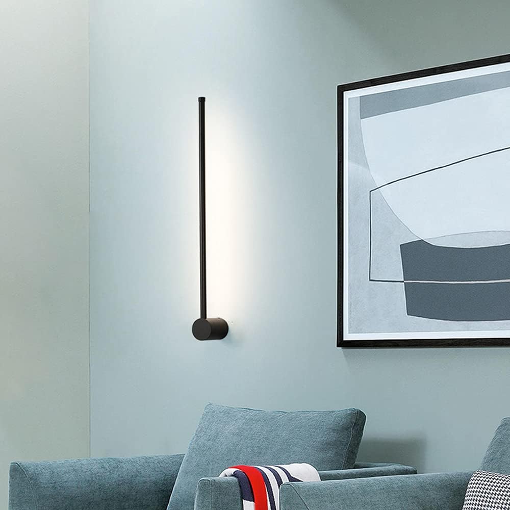 Linear black wall lamp 600mm tricolor LED by N-Lighten
