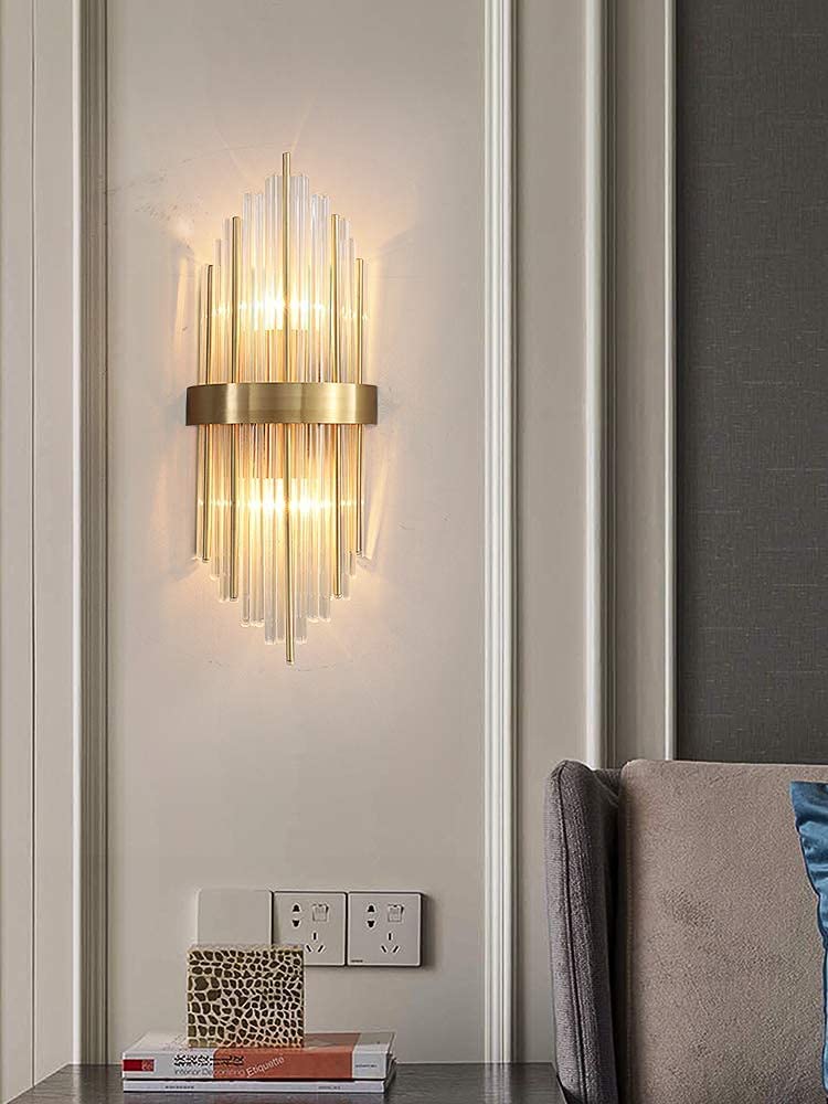 Auric Crystal Tube Wall Lamp | N-Lighten | Warm Glow for Bedside & Hallways