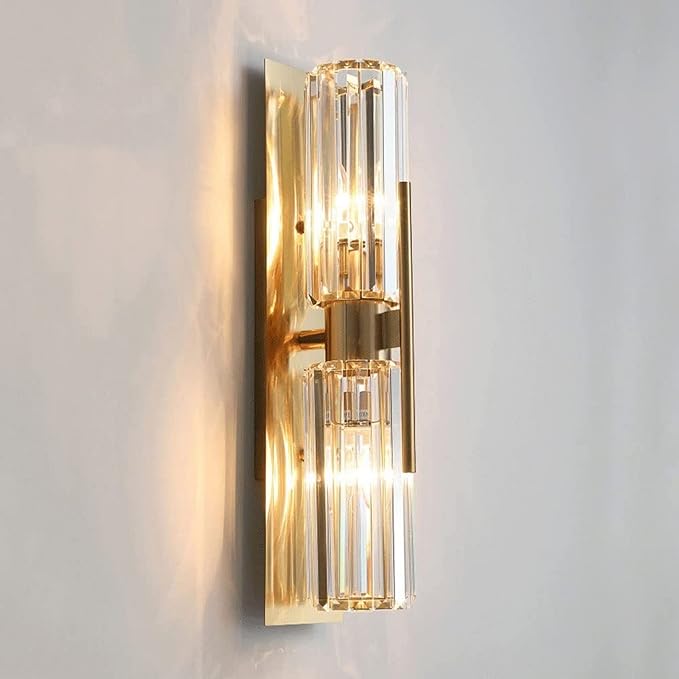 Modern gold crystal wall lamp close-up N-Lighten