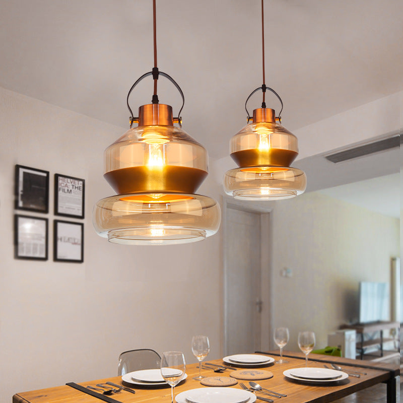 Amber Pendant Lamp gold finish N-Lighten