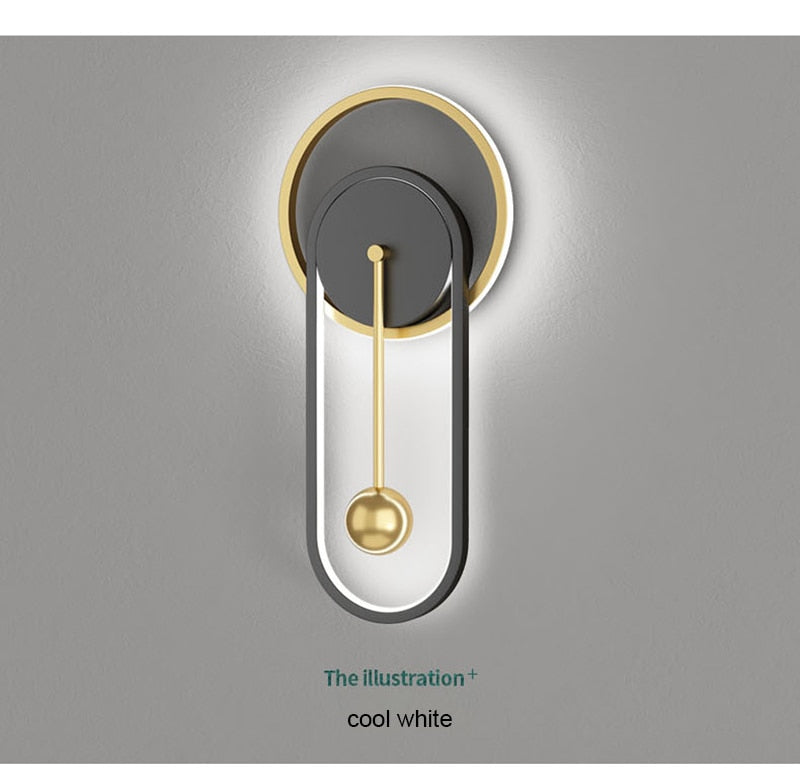 Gold Wall Lamp wall lamp gold/black finish N-Lighten angle view