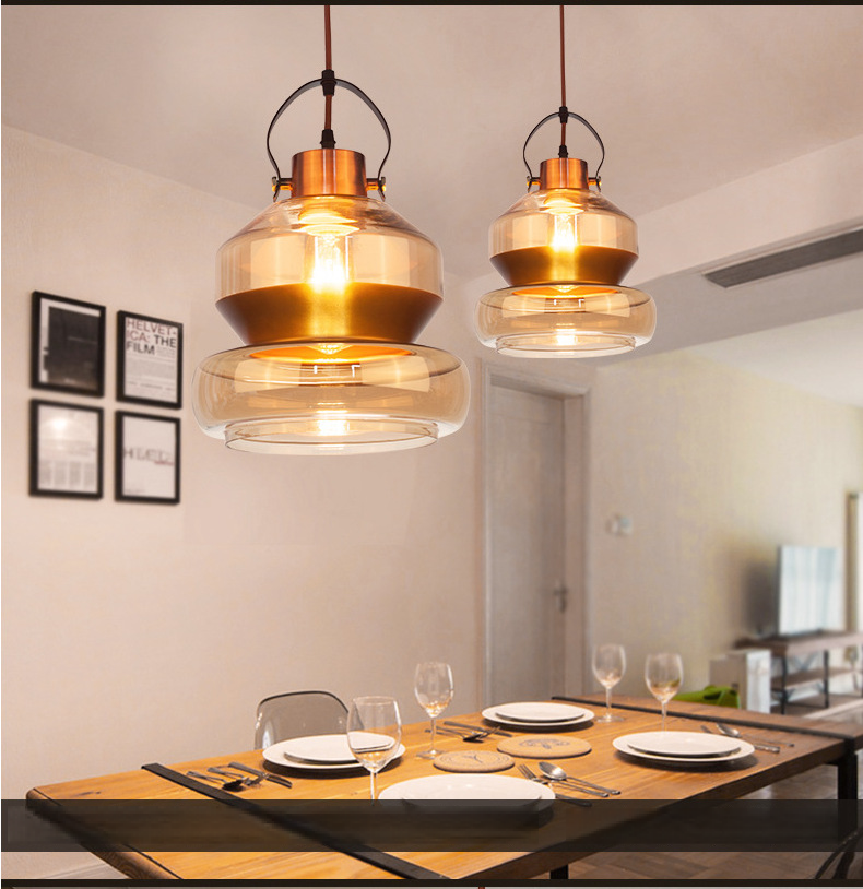 Amber Pendant Lamp gold finish N-Lighten