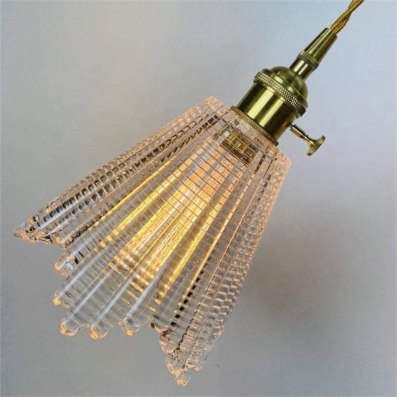 Modern brass finish amber glass pendant light N-Lighten