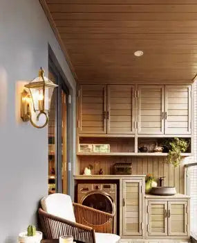 Wall-mounted outdoor gold wall light fixture N-Lighten