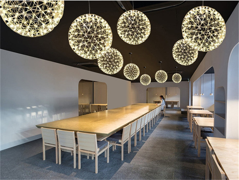 Stainless Steel Pendant Light firework ball pendant stainless steel N-Lighten