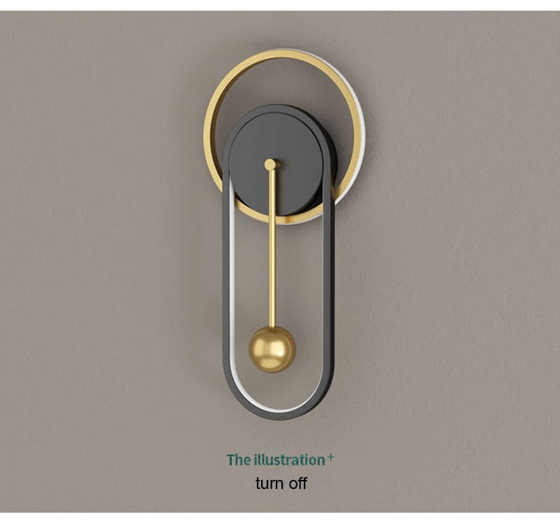 Gold Wall Lamp wall lamp gold/black finish N-Lighten installed look