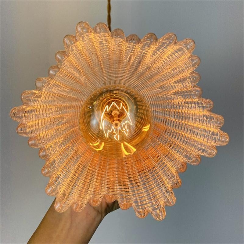Amber glass brass finish pendant lamp by N-Lighten