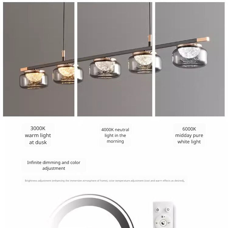 Black Linear Chandelier crystal pendant black finish N-Lighten