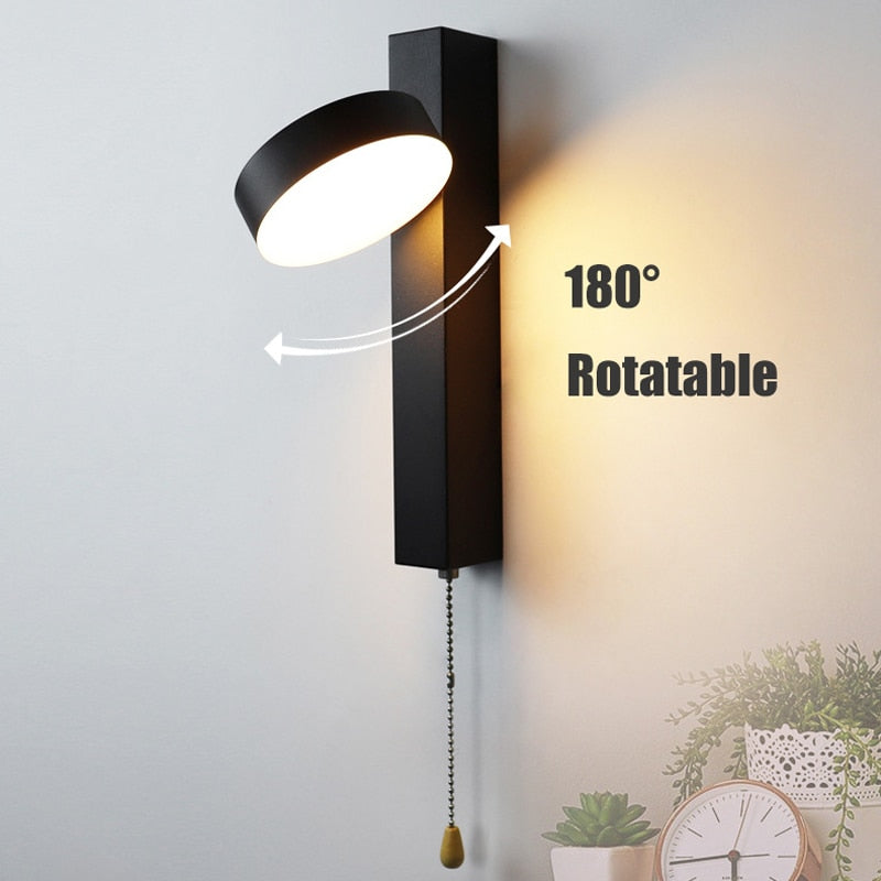 Black Wall Lamp wall lamp black finish N-Lighten - pull switch detail