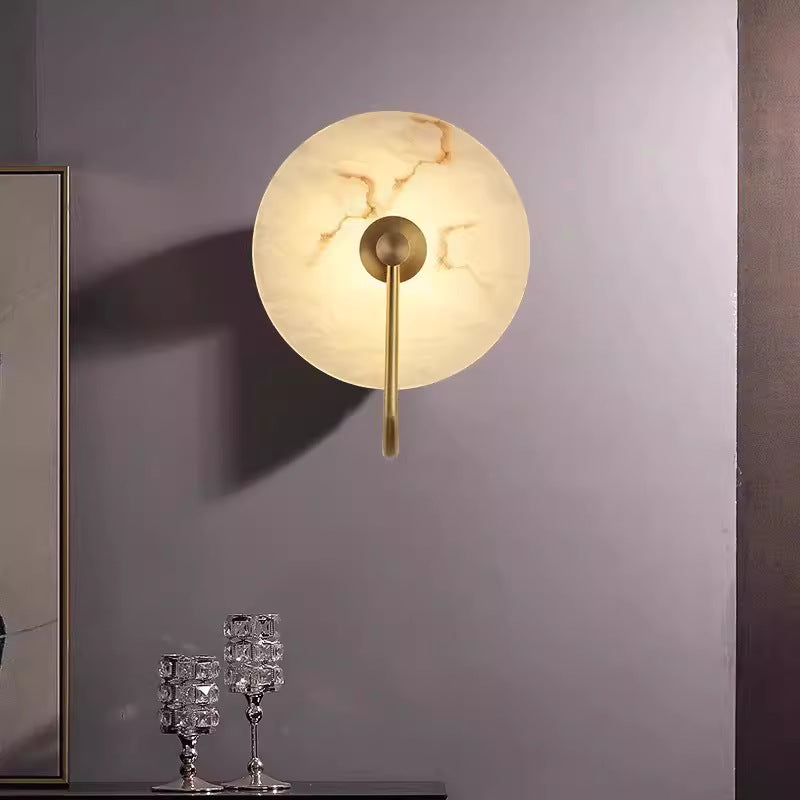 Gold Wall Lamp alabaster marble shade N-Lighten