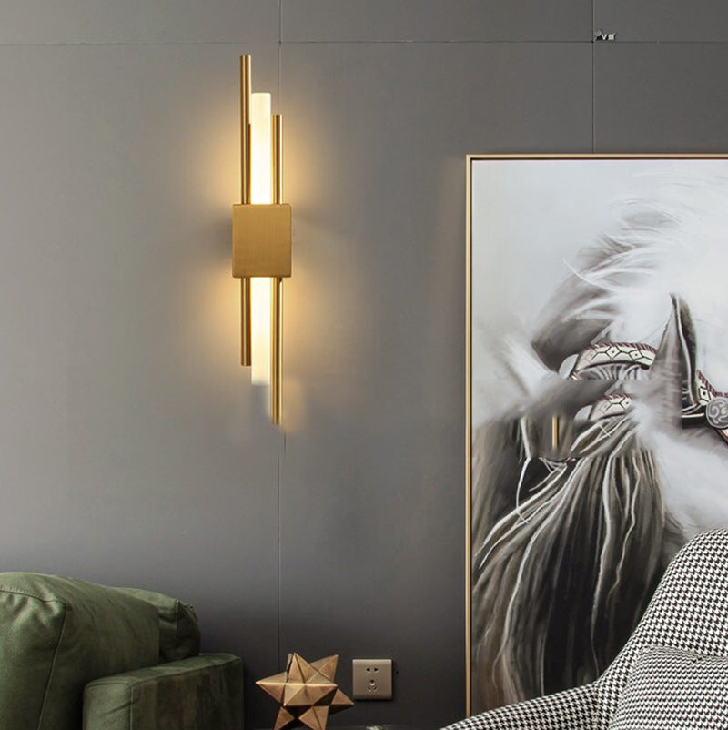 GridGlow Wall Lamp installed on wall - N-Lighten