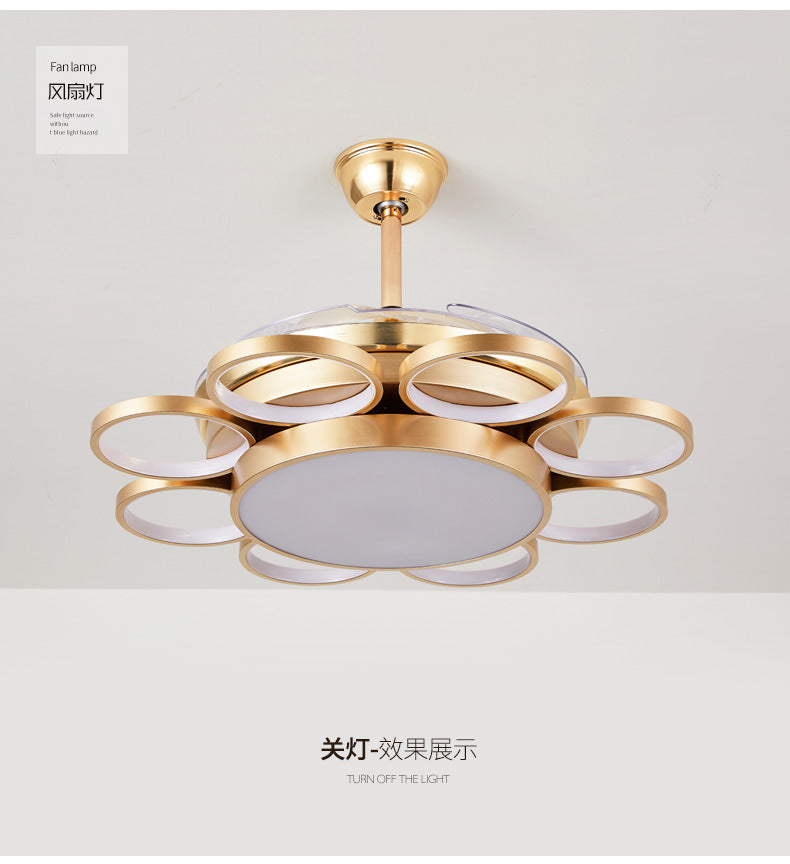 Brass Fan Chandelier lifestyle interior look brass finish N-Lighten