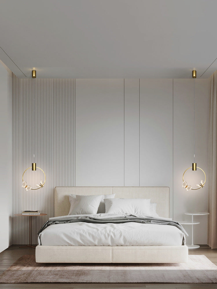 Aurora Butterfly Gold pendant lamp angle view N-Lighten