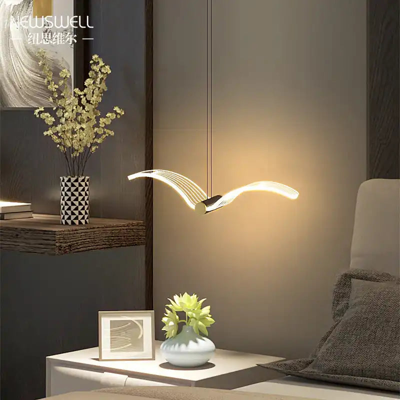 Aviara Bird pendant light close-up by N-Lighten