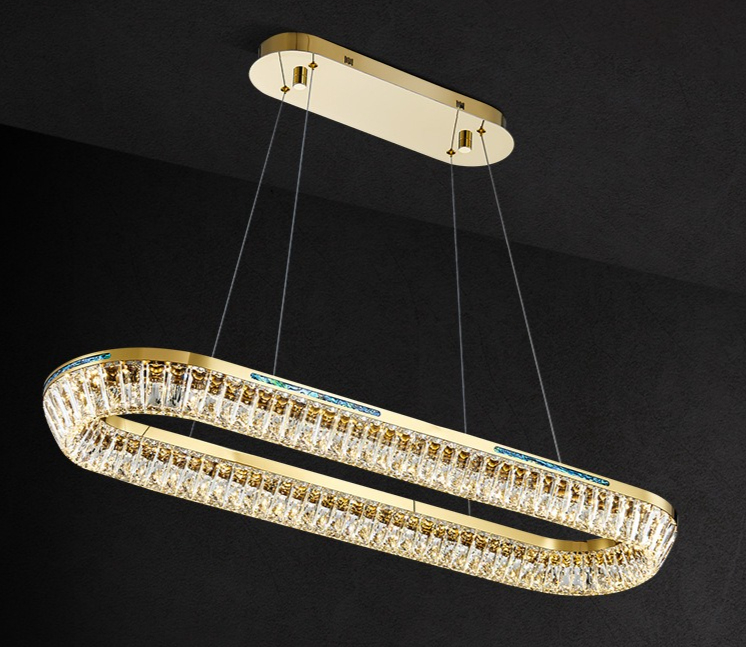 Crystal Ring Chandelier chandelier detail crystal finish N-Lighten