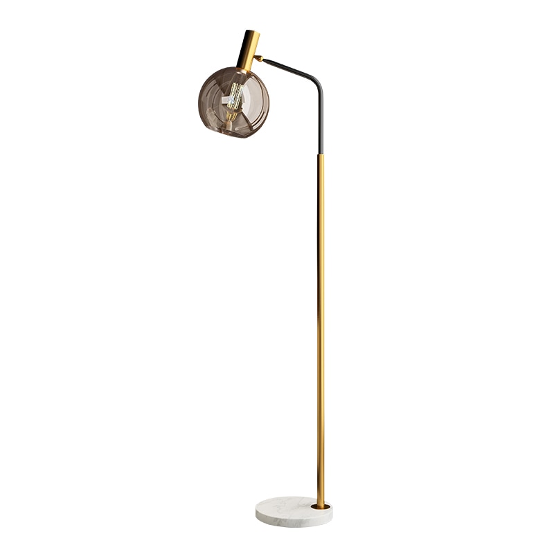 Gold Floor Lamp floor lamp amber glass globe N-Lighten