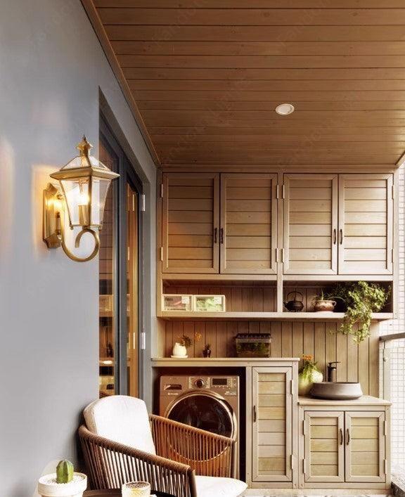 Outdoor wall lamp ripple glass shade N-Lighten