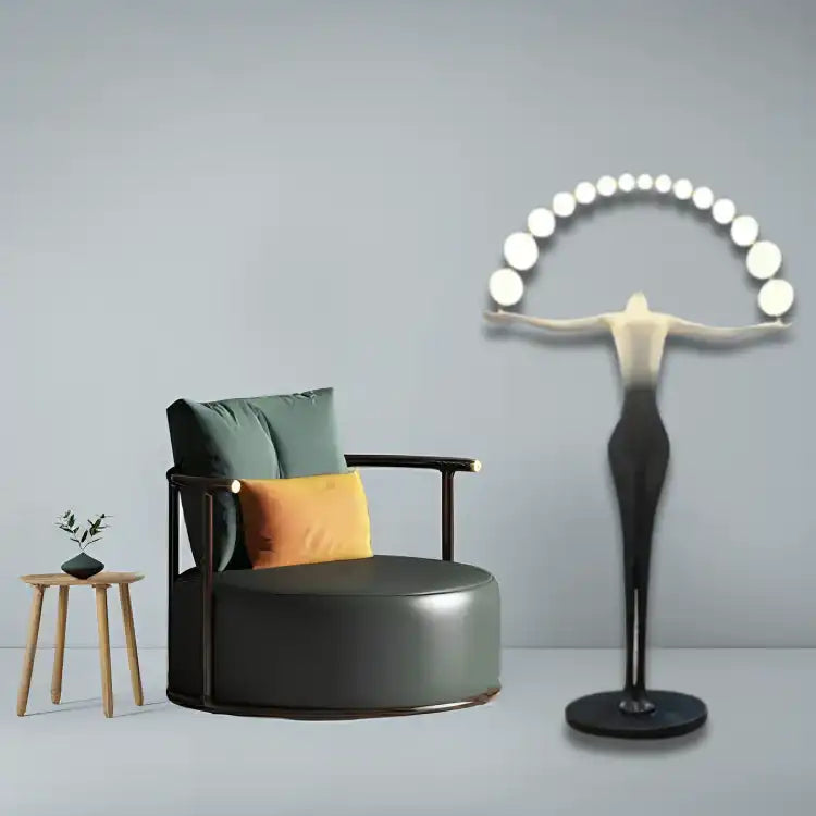 Black and White Floor Lamp dimensions and details N-Lighten