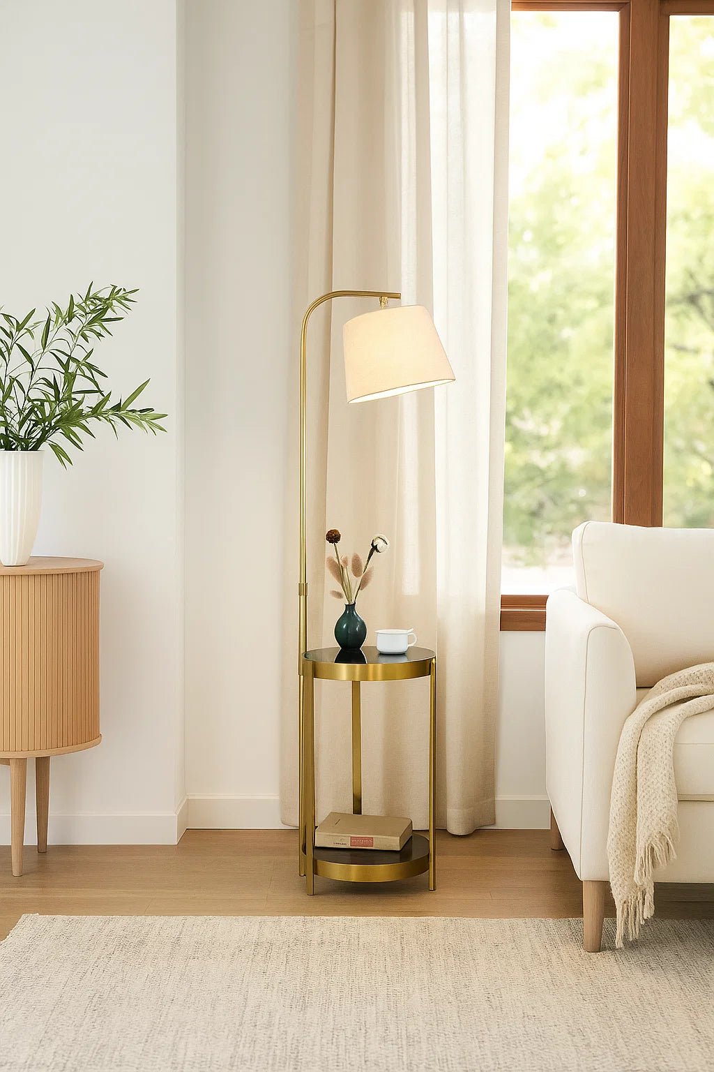 AeroShelf Table Lamp | N - Lighten | Integrated Shelf for Bedroom & Living Room - N - Lighten