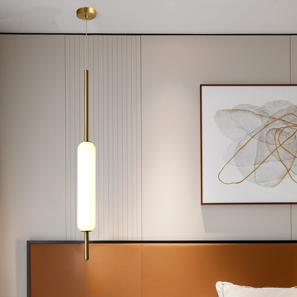 Alabaster Halo Pendant Light | N - Lighten | Built - in LED for Kitchen Island & Dining - N - Lighten