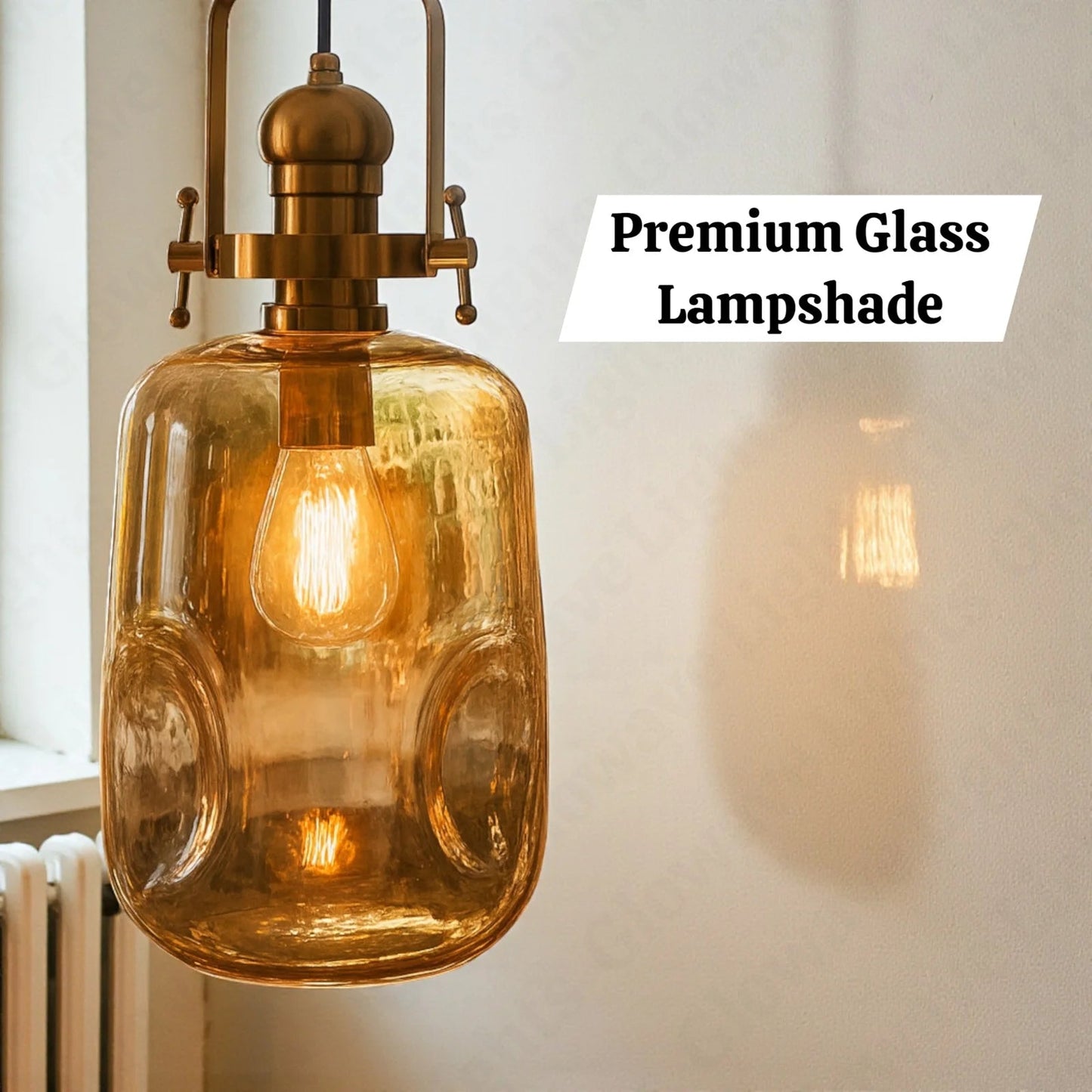 Amber Halo Pendant Lamp | N - Lighten | Warm White Glow for Bedside & Foyer - N - Lighten