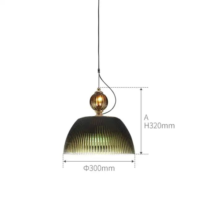 Ambercrest Vintage Glass Shade Pendant Lamp | N - Lighten | Warm Glow for Kitchen & Dining - N - Lighten