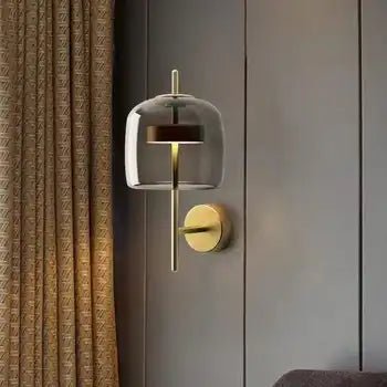 AmberGlow Gold Wall Lamp | N - Lighten | Built - in LED for Bedside & Hallway - N - Lighten