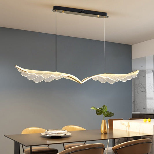 Angel Wing Halo Gold Chandelier | N - Lighten | LED Acrylic Wings for Dining & Bedroom - N - Lighten
