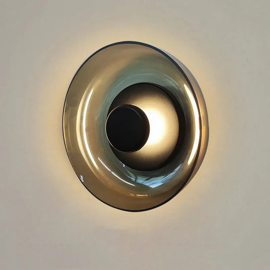 Astraeus Wall Lamp | N - Lighten | Smoke Grey/Amber Glass for Bedroom & Corridor - N - Lighten
