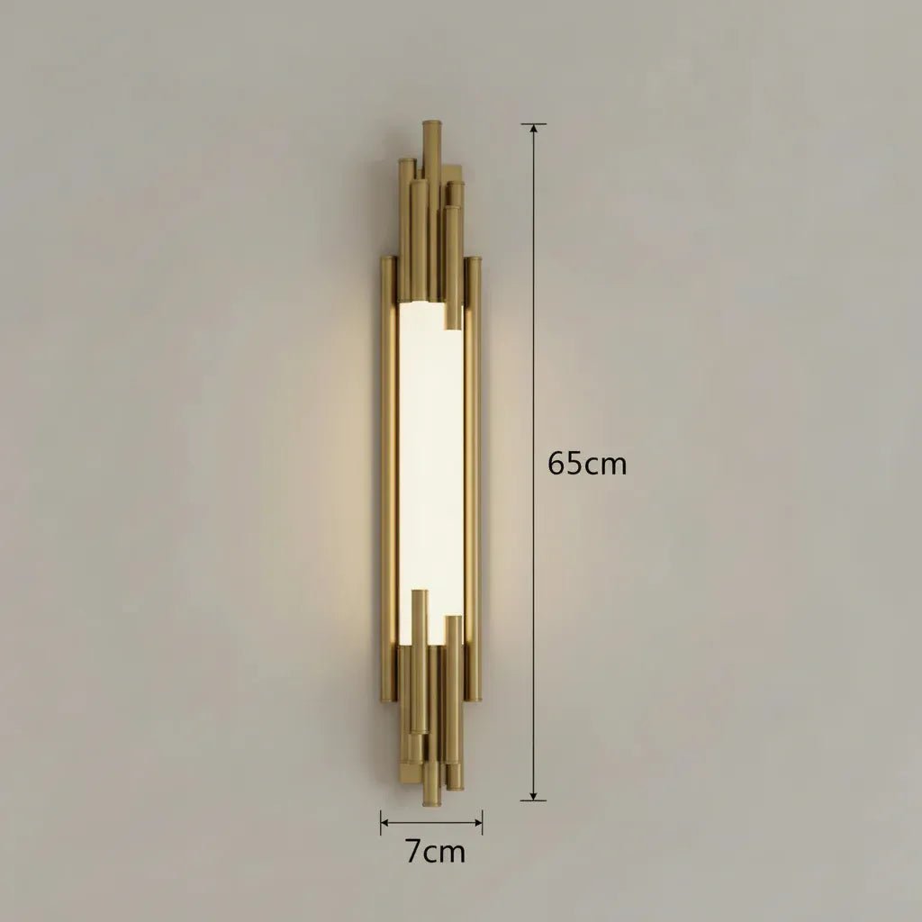 Aureate Column Gold Wall Lamp | N - Lighten | Architectural Glow for Living Rooms & Hallways - N - Lighten