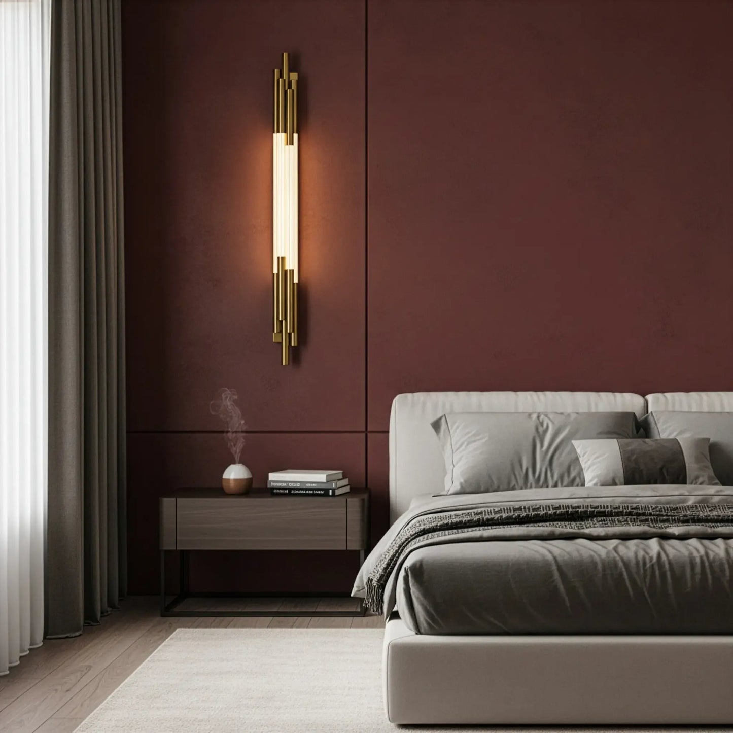 Aureate Column Gold Wall Lamp | N - Lighten | Architectural Glow for Living Rooms & Hallways - N - Lighten