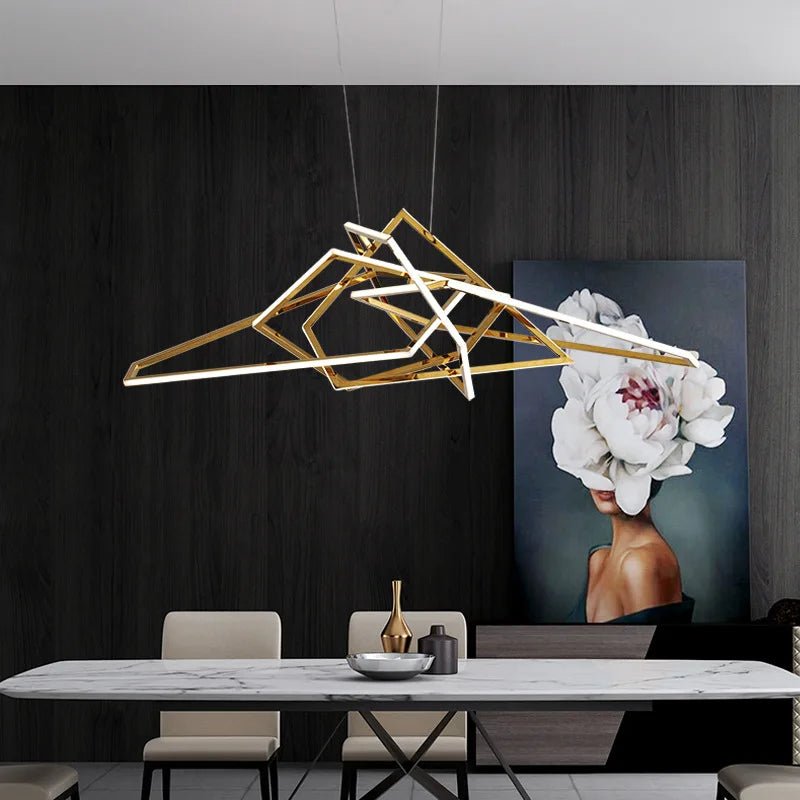 Aurelia Arc Gold Chandelier | N - Lighten | Built - in LED 3in1 for Dining & Foyer - N - Lighten