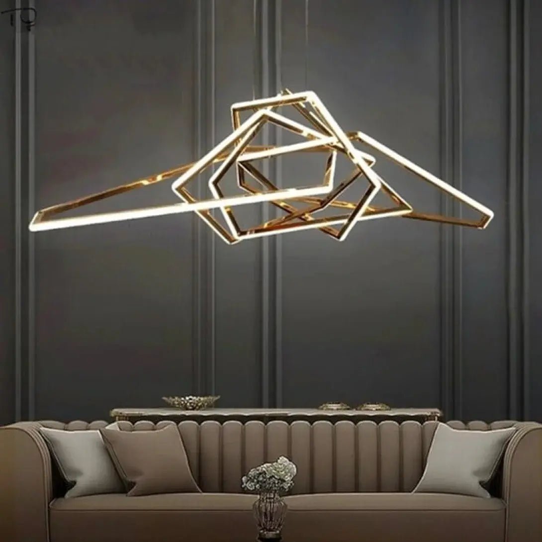 Aurelia Arc Gold Chandelier | N - Lighten | Built - in LED 3in1 for Dining & Foyer - N - Lighten