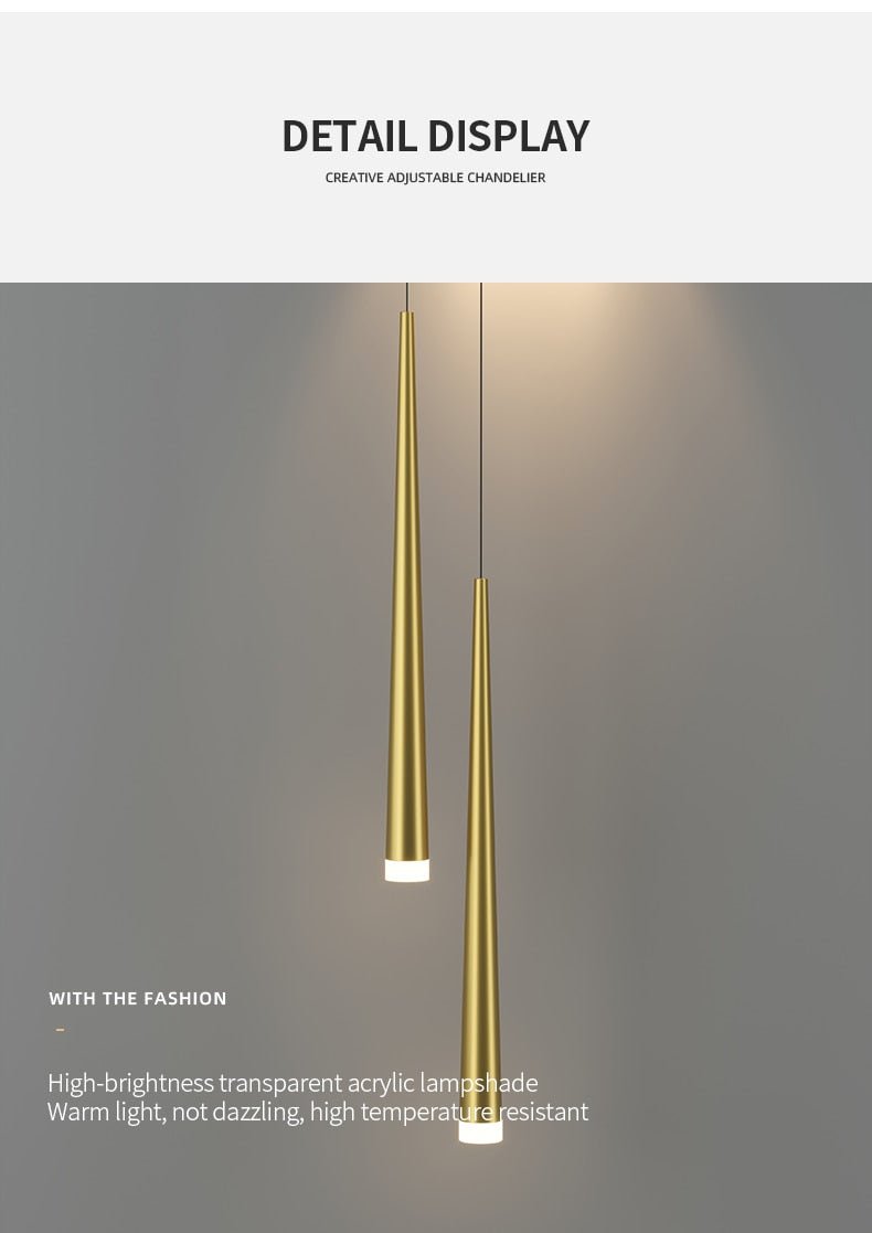 Aurelia Beam Gold Pendant Light | N - Lighten | Spotlight Accent for Bedside & Sofa Corners - N - Lighten