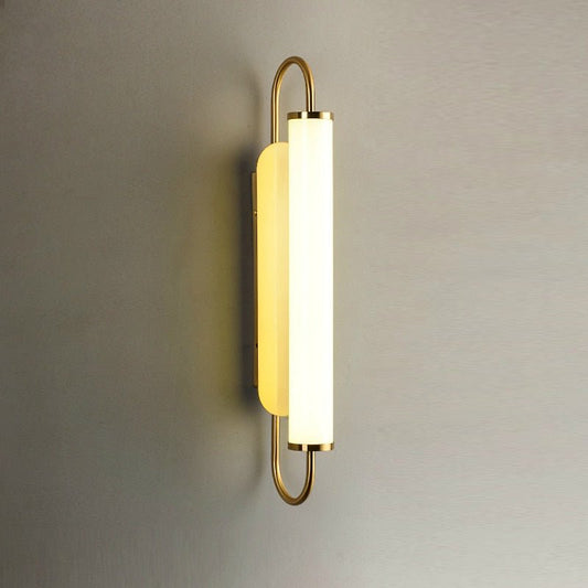 Aurelia Brass Wall Lamp | N - Lighten | Cylindrical Glass Shade for Living Rooms & Bedrooms - N - Lighten