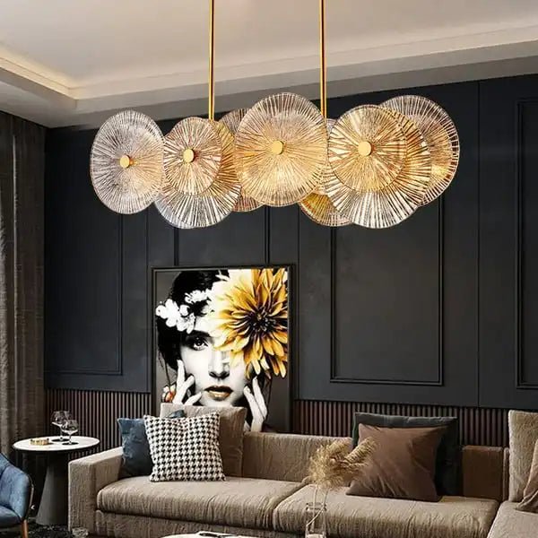 Aurelia Oval 7 - Light Pendant Light | N - Lighten | Adjustable Hanging Rods for Kitchen Islands - N - Lighten