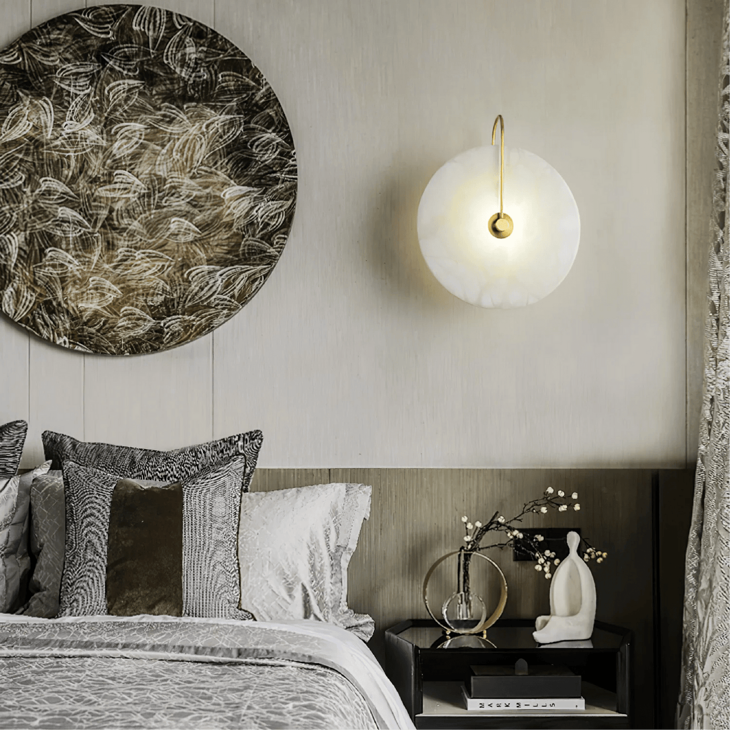Aurelia Wall Lamp | N - Lighten | Alabaster Marble LED Glow for Bedroom & Hallway - N - Lighten