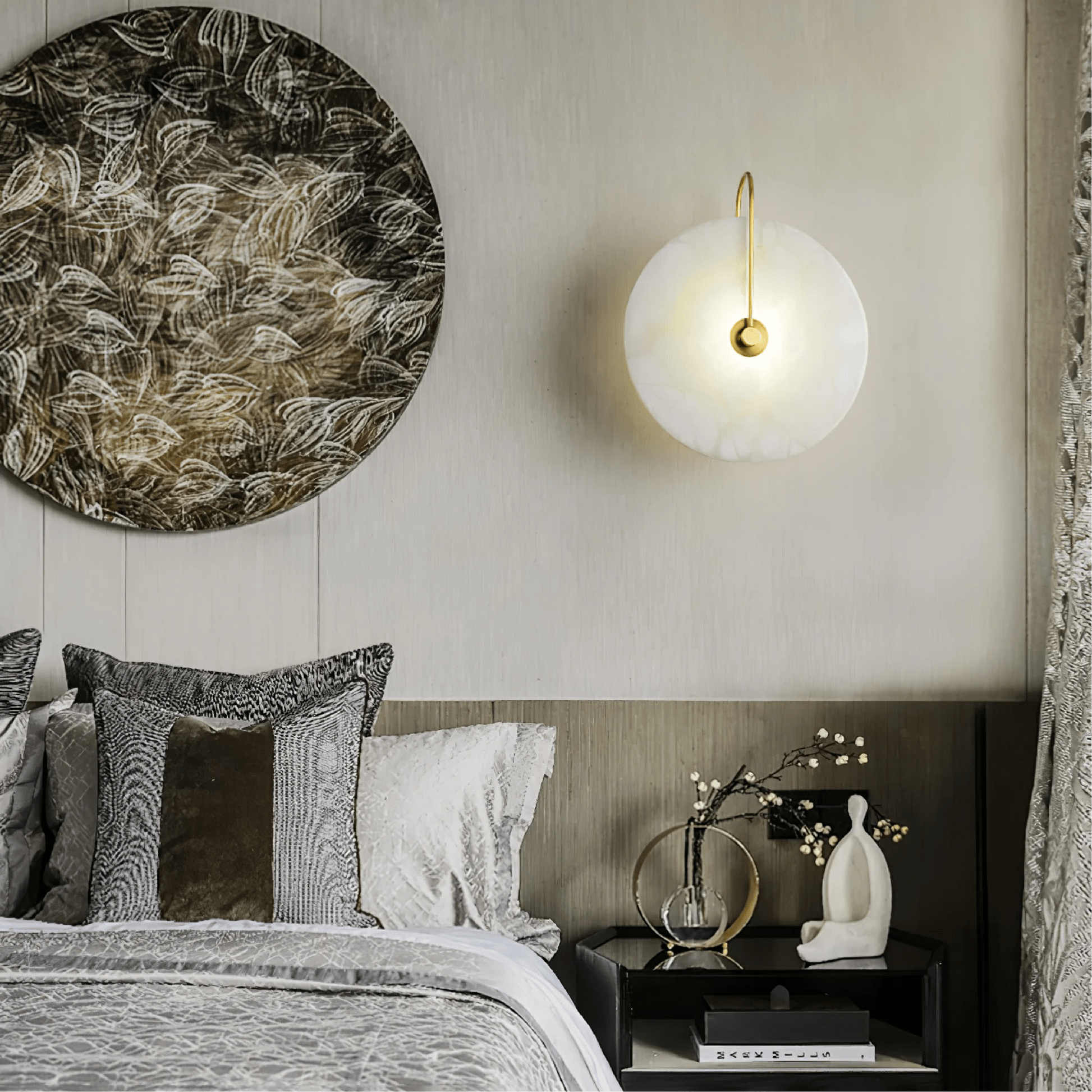 Aurelia Wall Lamp | N - Lighten | Alabaster Marble LED Glow for Bedroom & Hallway - N - Lighten