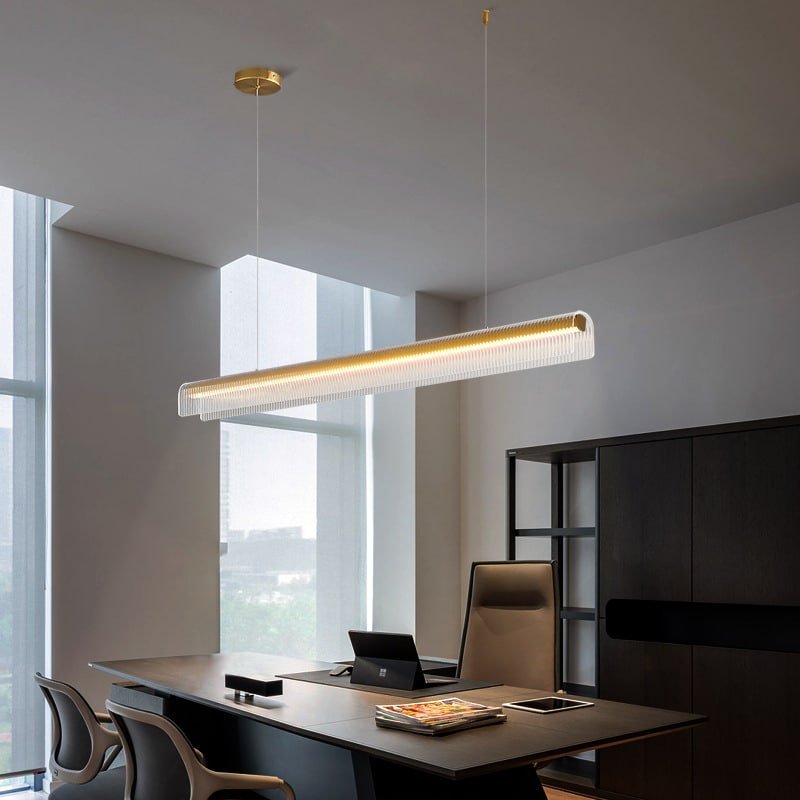 Aureline Linear Chandelier | N - Lighten | 3CCT LED for Kitchen Islands & Dining Areas - N - Lighten